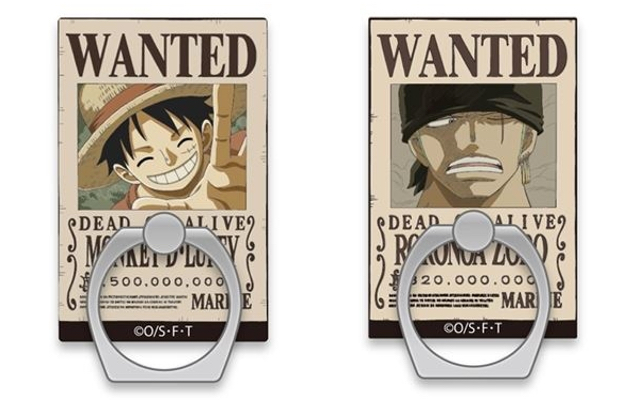 『ONE PIECE』手配書モチーフのホールドリングが登場！ルフィ・チョッパー・ゾロ・ローの4種がラインナップ