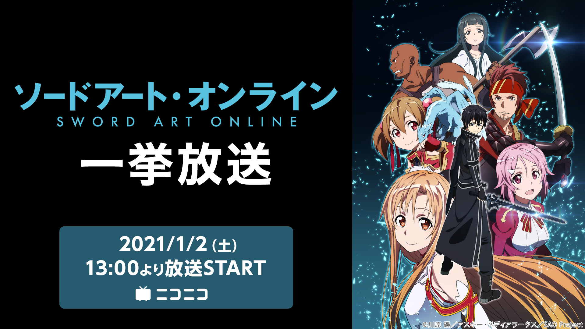 「ソードアート・オンライン」全25話一挙放送