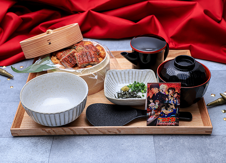 「名探偵コナンカフェ」ウナギの蒲焼とタレのおこわ飯