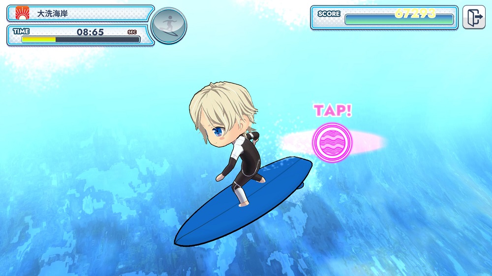 スマートフォン向けアプリ「WAVE!!〜波乗りボーイズ〜」ミニゲーム１