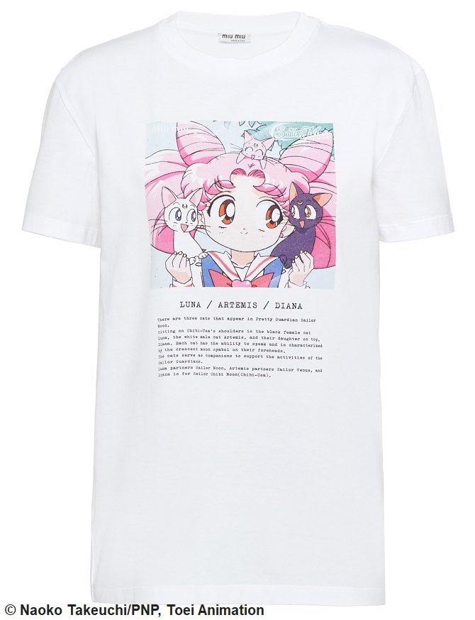 「美少女戦士セーラームーン」×「MIU MIU」コラボTシャツが発売決定！猫キャラがテーマのTシャツコレクション