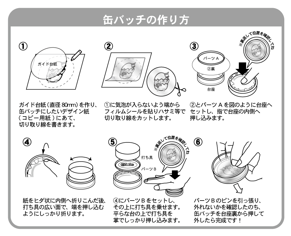 「缶バッチ作成キット」作り方