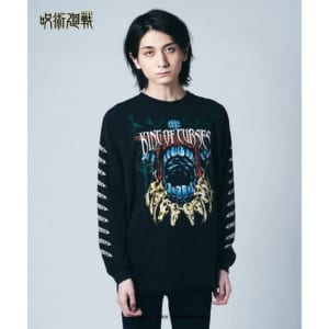 「呪術廻戦」×「glamb」Sukuna long sleeves T　黒　着用イメージ・正面