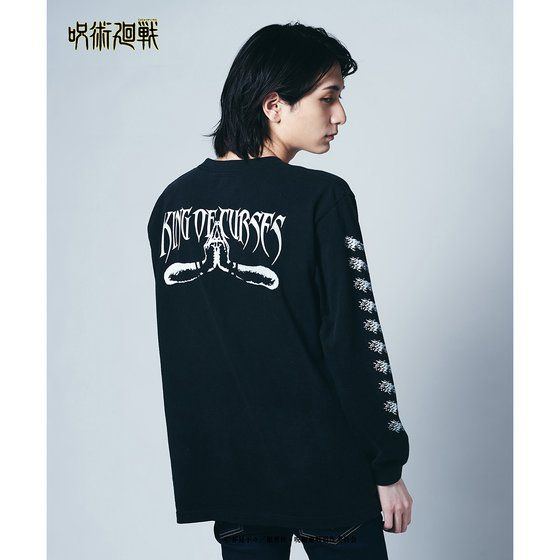 「呪術廻戦」×「glamb」Sukuna long sleeves T　黒　着用イメージ・後ろ