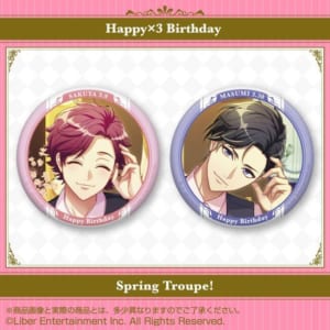 A3! ホログラム缶バッジ ～Happy×3 Birthday Spring Troupe!～　佐久間咲也&碓氷真澄