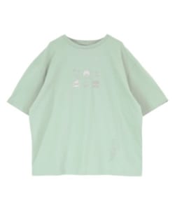 「はぴだんぶい×titivate」はぴだんぶいプリントオーバーTシャツ ミントグリーン