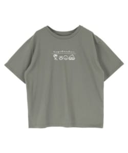 「はぴだんぶい×titivate」はぴだんぶいプリントTシャツ チャコール