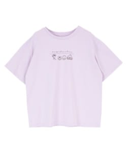 「はぴだんぶい×titivate」はぴだんぶいプリントTシャツ ライトパープル