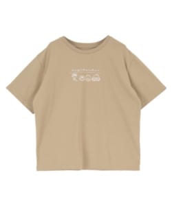 「はぴだんぶい×titivate」はぴだんぶいプリントTシャツ ライトブラウン