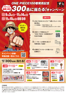 「ONE PIECE」合計300名に当たる！キャンペーン