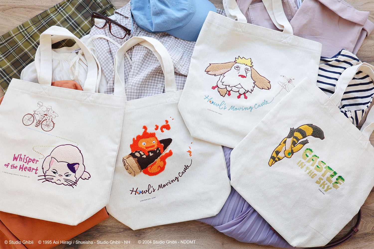 ジブリ「縦型刺繍帆布トートバッグ」登場！ふわモコなカルシファー・キツネリスたち