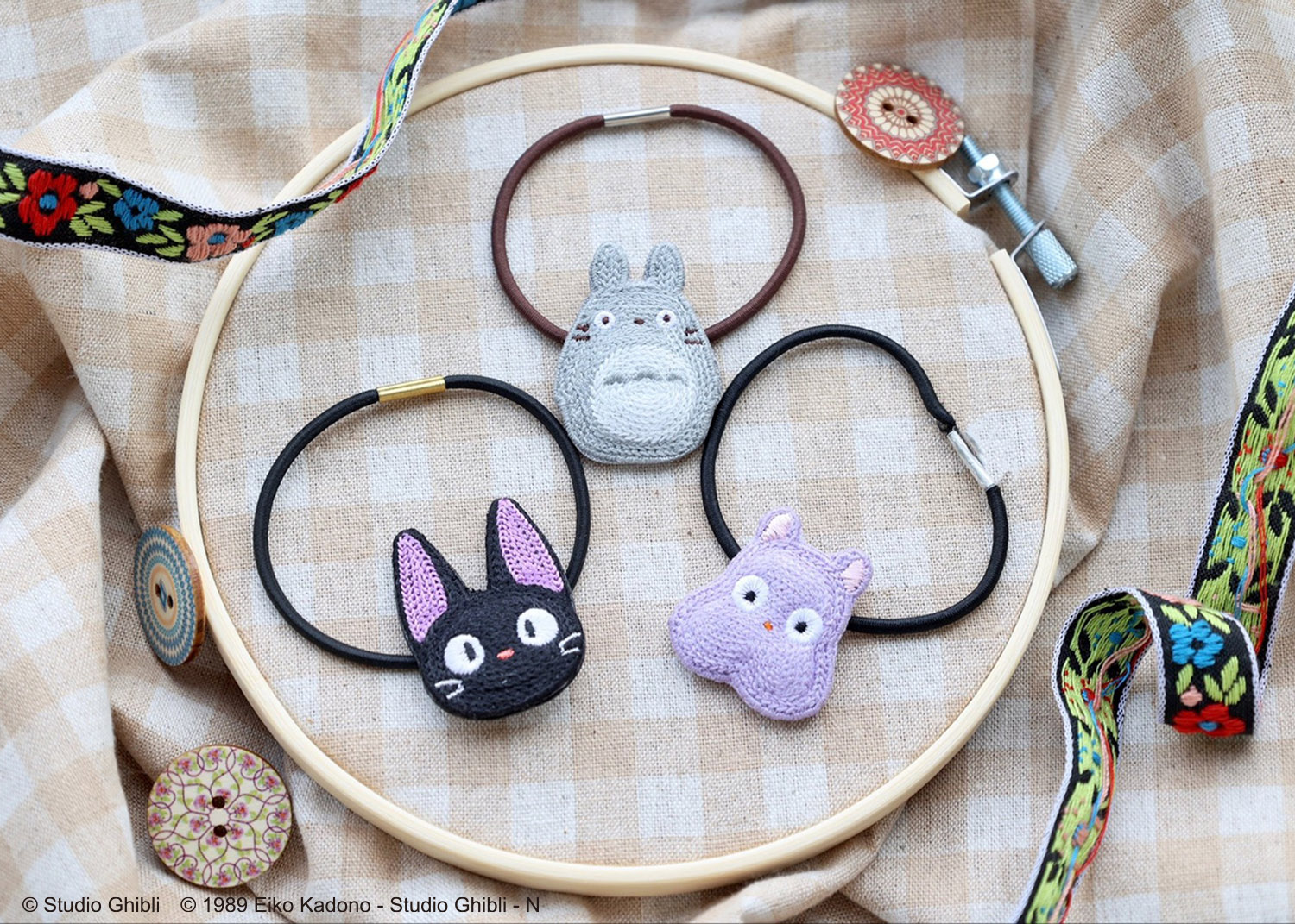 もりのぽんぽね「刺繍アクセサリーシリーズ」ヘアゴム