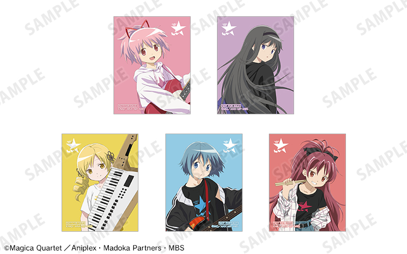 「rockin'star × 魔法少女まどか☆マギカ POP UP SHOP」イベント限定購入特典ブロマイド（全5種）「ANIPLEX+」限定 rockin'starコラボ 第2弾キャラステッカー（全5種）