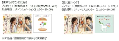 「きのう何食べた？×東京ミッドタウン日比谷＆日比谷シャンテ」スタンプラリー景品