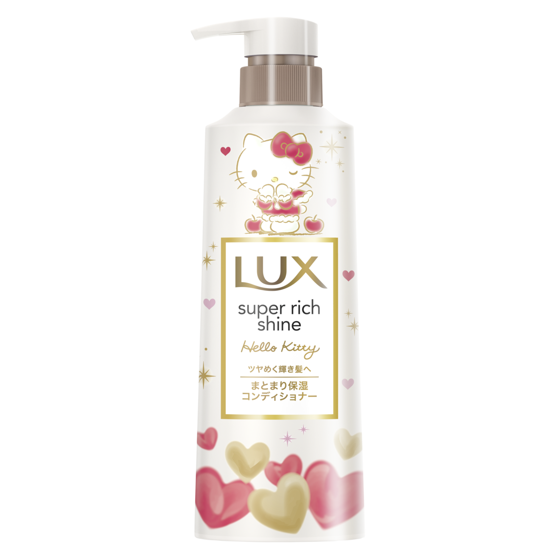 「サンリオ×LUX」コラボ第4弾：ラックススーパーリッチシャイン ポンプペア・コンディショナー