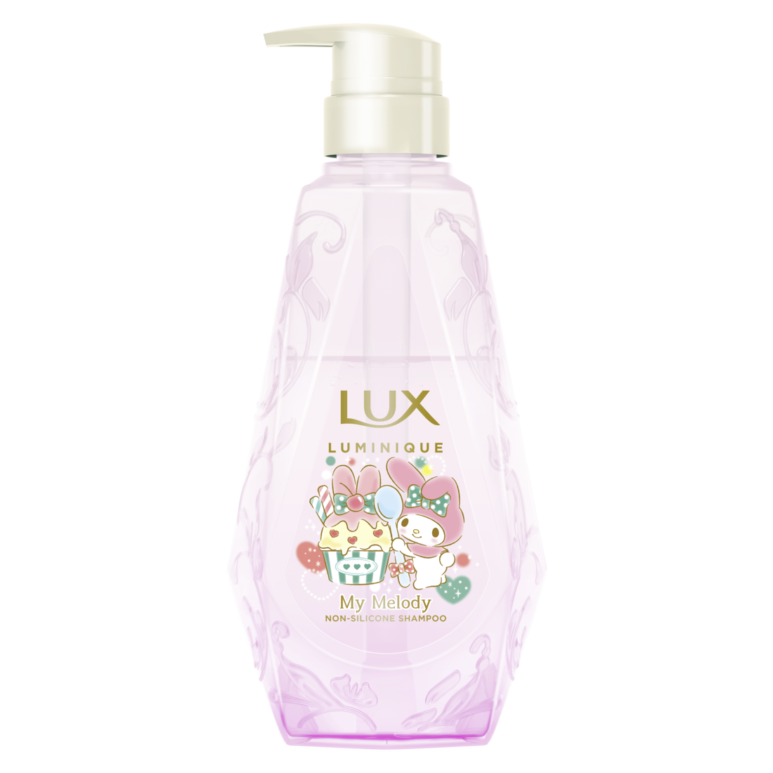 「サンリオ×LUX」コラボ第4弾: ラックス ルミニーク ハピネスブルーム サンリオキャラクターズコラボ お試し容量ポンプペア・ ボトル画像1