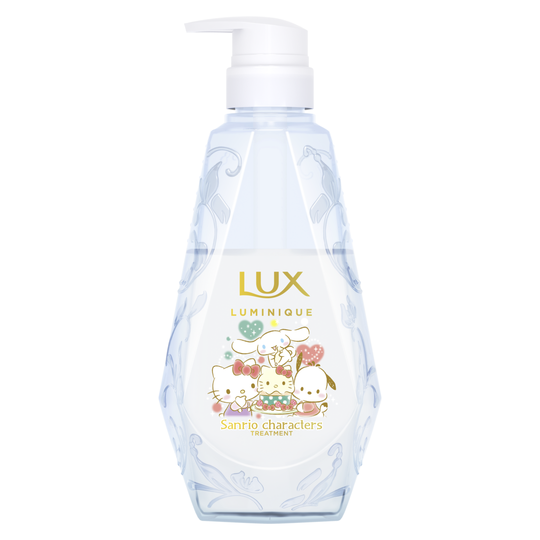 「サンリオ×LUX」コラボ第4弾：ラックス ルミニーク エクストラモイスト サンリオキャラクターズコラボ お試し容量ポンプペア・ボトル画像２