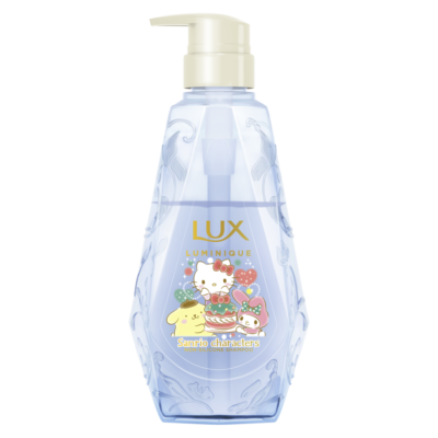 「サンリオ×LUX」コラボ第4弾：ラックス ルミニーク エクストラモイスト サンリオキャラクターズコラボ お試し容量ポンプペア・ボトル画像１