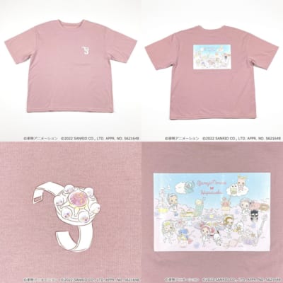 「おジャ魔女どれみ」×「はぴだんぶい（サンリオ）」バックプリントTシャツ