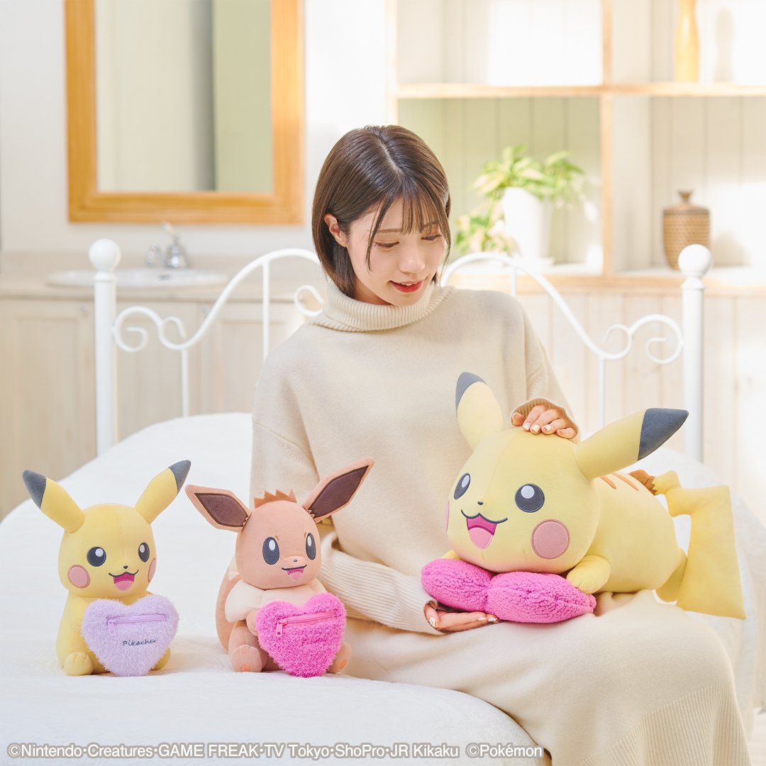 「ポケモン もっと!かわいい! キャンペーン in NAMCO」ポケットモンスター めちゃでかぬいぐるみ〜ふわふわハート〜 使用イメージ