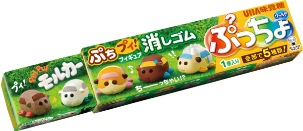 「モルカー×ぷっちょ」「ぷっちょワールド　りんごソーダ味」