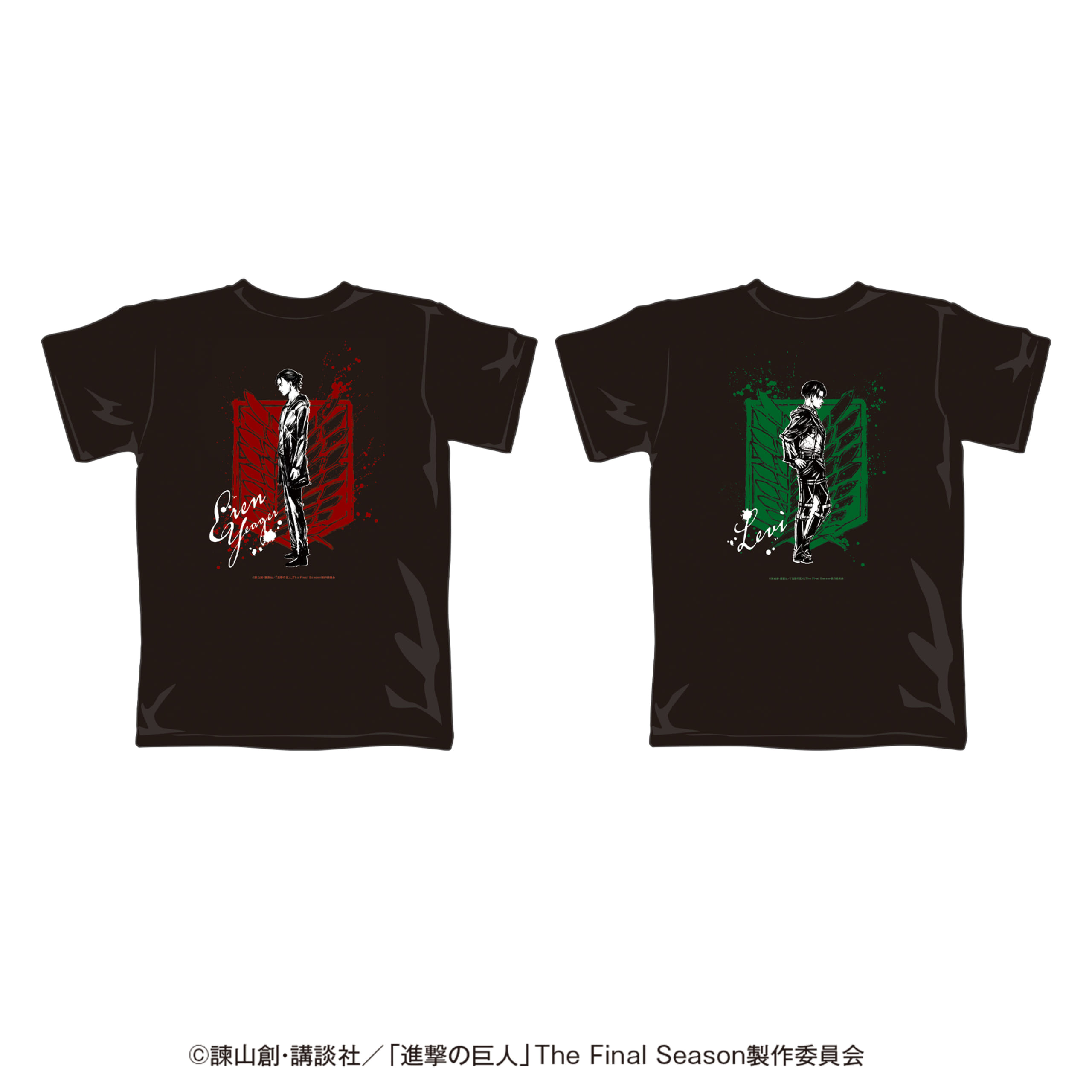 「進撃の巨人The Final Season」新規墨絵デザインPOP UP SHOP Tシャツ