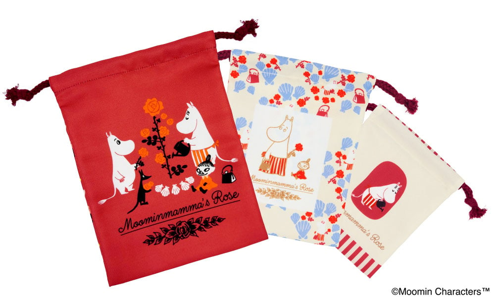 ムーミン「Moominmamma's Rose」巾着セット（3種類）