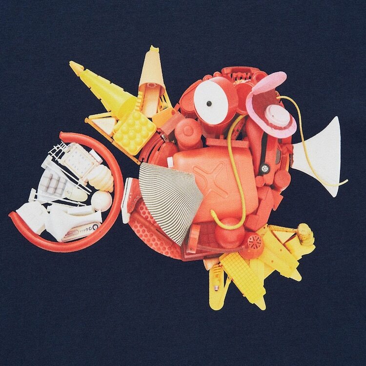 ユニクロ「ポケモン ミーツ アーティスト 2022 春夏」グラフィックTシャツ コイキング：拡大図