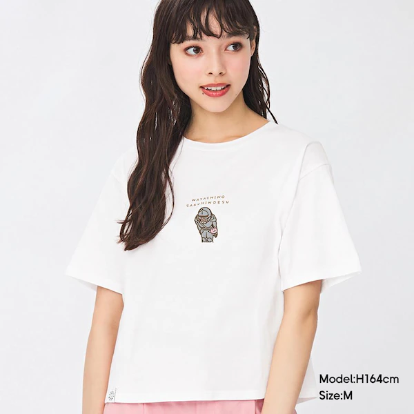 「ちいかわ×GU」グラフィックT（半袖）：990円（税込）00 WHITE（Chiikawa 3）