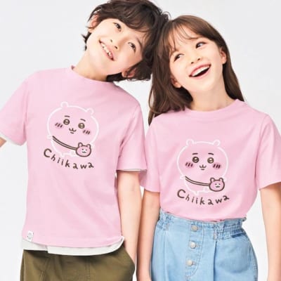 「ちいかわ×GU」KIDS グラフィックT（半袖）：990円（税込）10 PINK（Chiikawa 1）