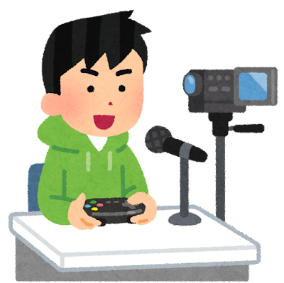 ゲーム実況のイラスト（男性）