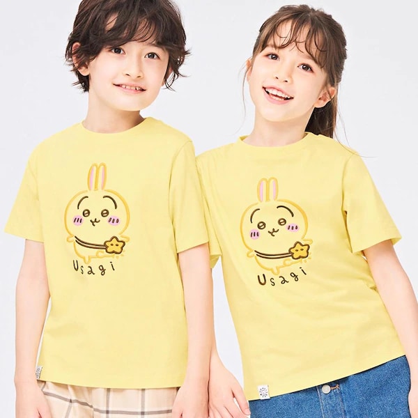 「ちいかわ×GU」KIDS グラフィックT（半袖）：990円（税込）41 YELLOW（Chiikawa 3）