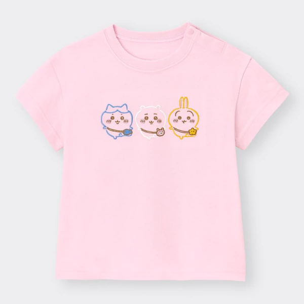 「ちいかわ×GU」BABY グラフィックT（半袖）：990円（税込）10 PINK（chiikawa 1）