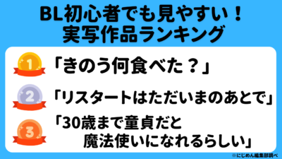 BL初心者でも見やすい実写作品ランキングTOP3！