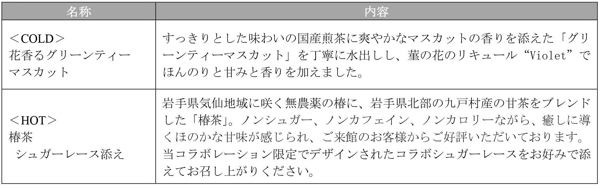 「揃い踏み 細川の名刀たち」×「刀剣乱舞ONLINE」ホテル椿山荘東京 ドリンク