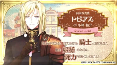 「テミラーナ国の強運姫と悲運騎士団」トビアス（CV：小林裕介さん）