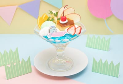 「すみっコぐらしカフェ ～ようこそ！たべもの王国～」「たべもの王国のソーダの湖」プリンアラモード