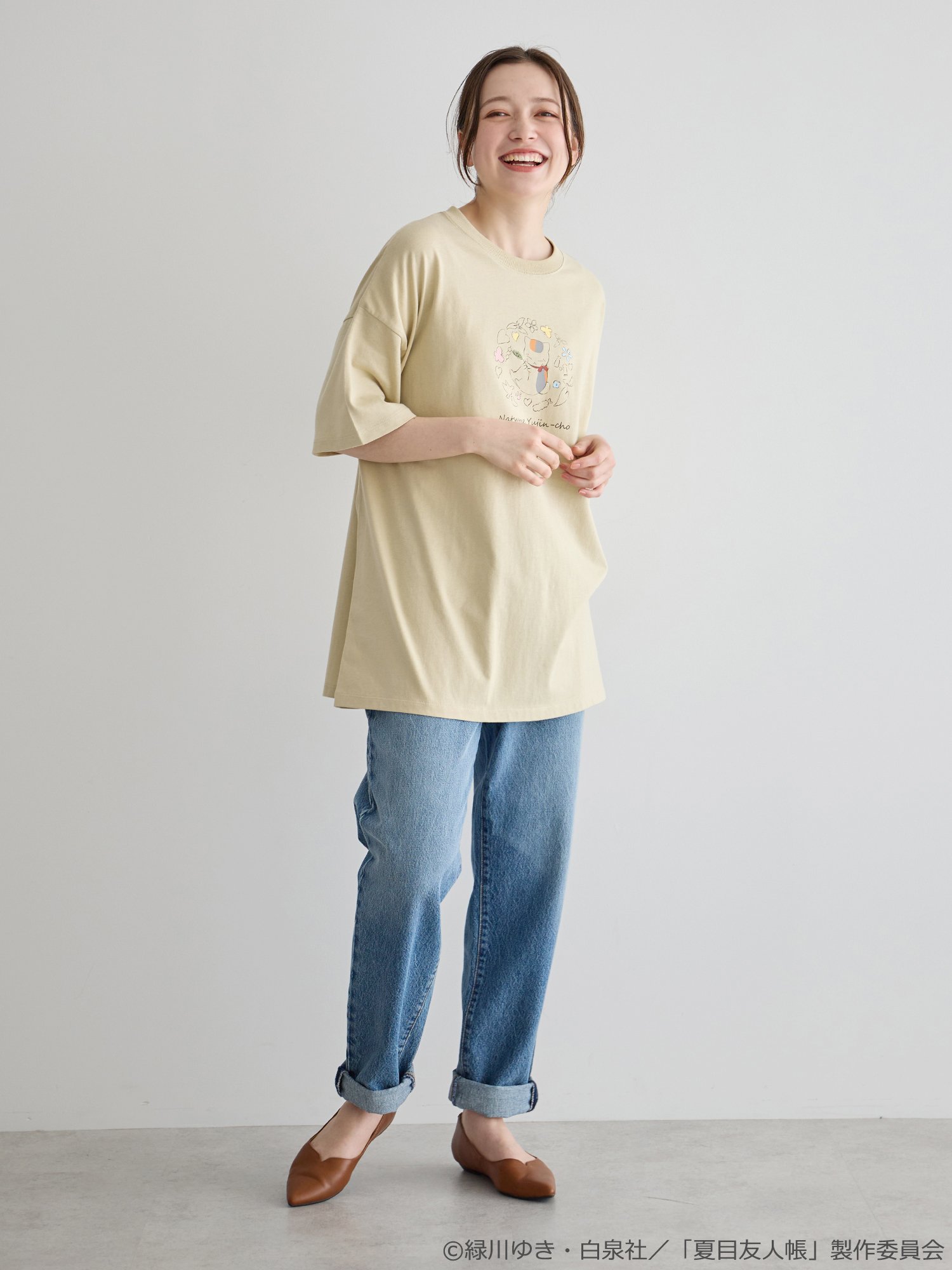 「夏目友人帳」×earth music&ecology Japan Label　ニャンコ先生ビッグTシャツ