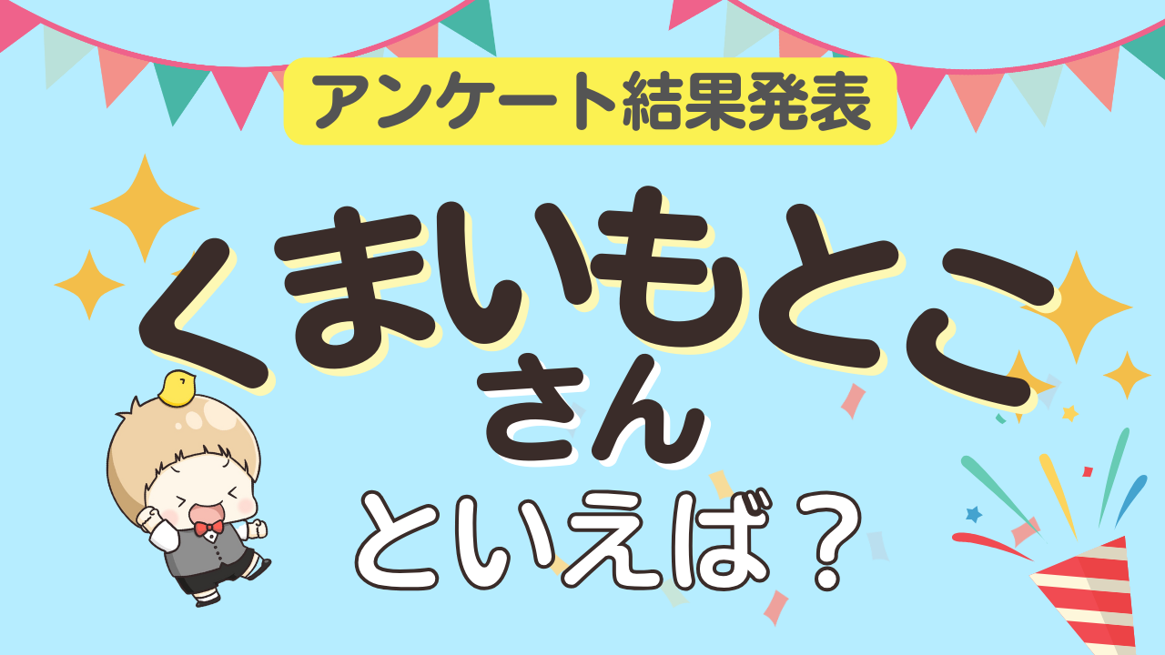 みんなが選ぶ「くまいもとこさんが演じるキャラといえば？」ランキングTOP10！【2023年版】