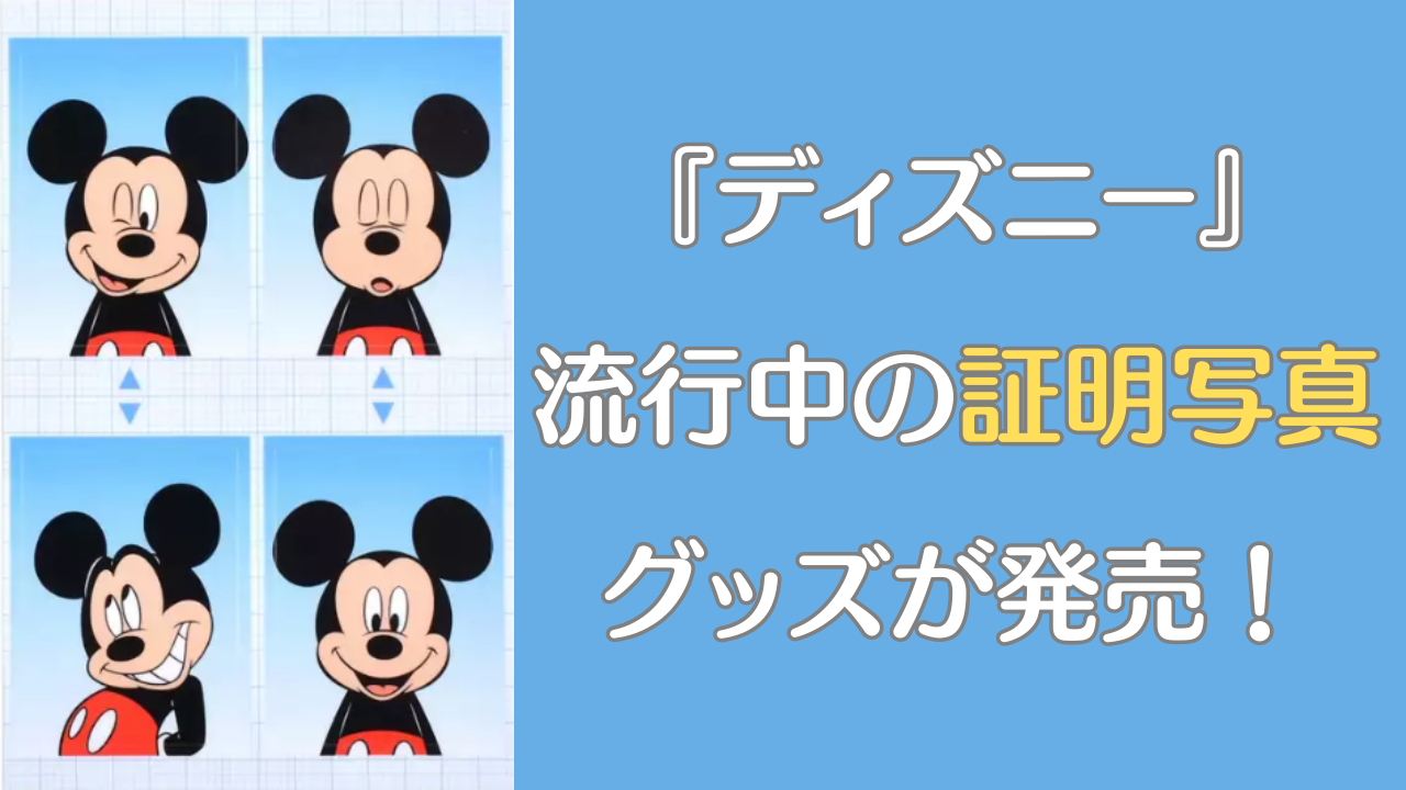 証明写真風グッズの流行が『ディズニー』にも到来で「ベイちゃんの証明写真かわいい」