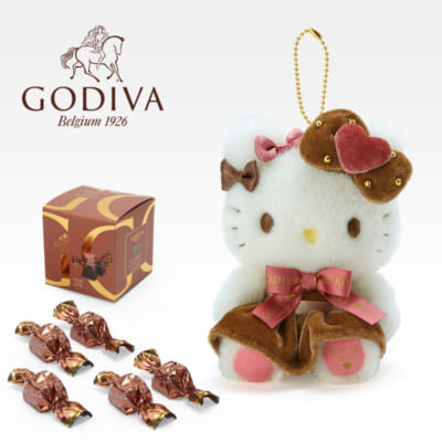 「サンリオキャラクターズ　GODIVAギフトセット」マスコットホルダー＆GODIVA 2024　ハローキティ