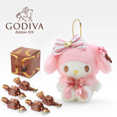 「サンリオキャラクターズ　GODIVAギフトセット」マスコットホルダー＆GODIVA 2024　マイメロディ