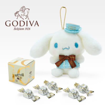 「サンリオキャラクターズ　GODIVAギフトセット」マスコットホルダー＆GODIVA 2024　シナモロール