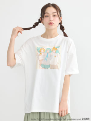 「初音ミク＆鏡音リン・レン」×「earth」初音ミク＆鏡音リン・レンプリントTシャツ