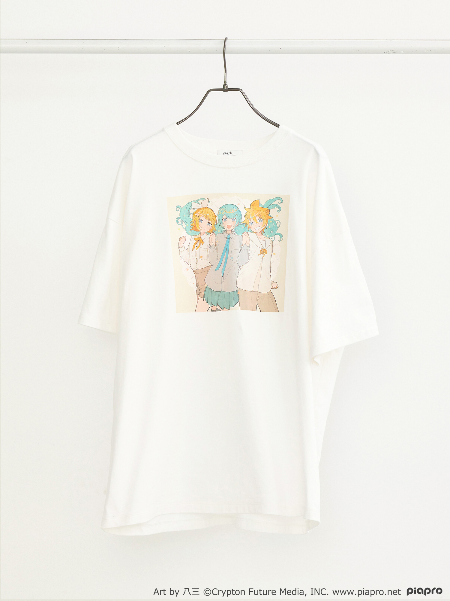 「初音ミク＆鏡音リン・レン」×「earth」初音ミク＆鏡音リン・レンプリントTシャツ表