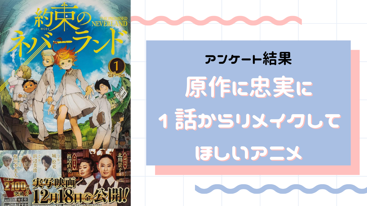 「原作に忠実に1話からリメイクしてほしいアニメ」アンケ結果！『約ネバ』『ホスト部』他10作品を紹介