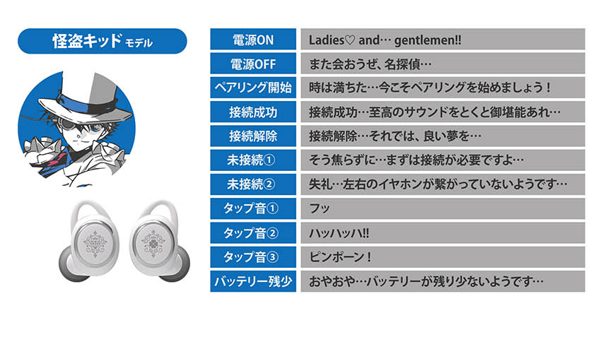 TVアニメ『名探偵コナン』ワイヤレスイヤホン（怪盗キッド収録セリフ）
