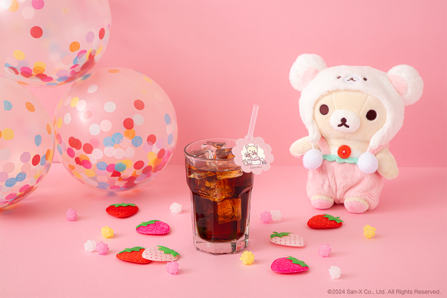 「KORILAKKUMA 20th ANNIVERSARY CAFE」・アイスコーヒー・アイスティー・コーラ・オレンジ・ジンジャーエール税込各790円