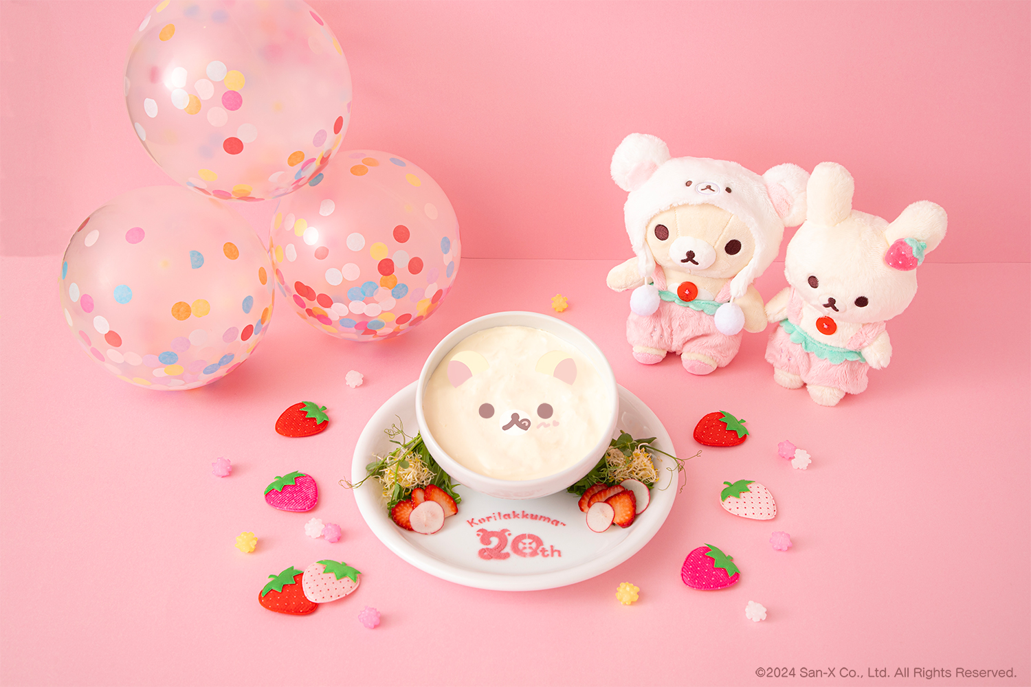 「KORILAKKUMA 20th ANNIVERSARY CAFE」コリラックマのふわふわエスプーマいちご冷製パスタ　　税込1,890円