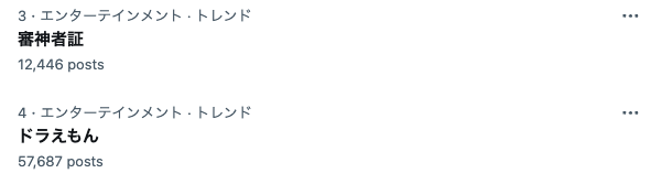 7月23日(火)のXトレンド